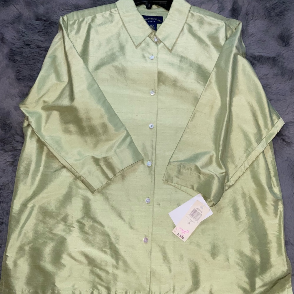 Charter Club silk green blouse.